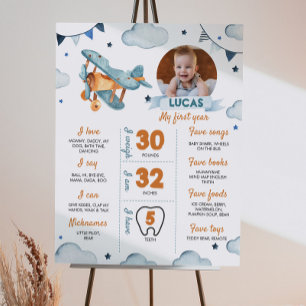 Póster Poster del hito fotográfico del primer cumpleaños