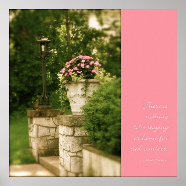 Póster Poster del hogar con cita de Jane Austen (Frente)
