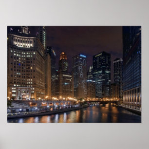 Póster Poster del horizonte de Chicago
