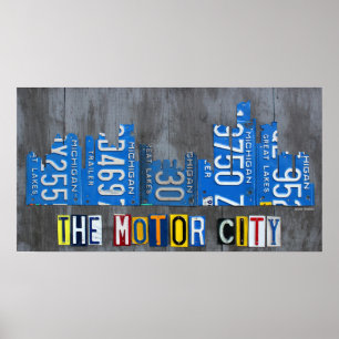 Póster Poster del horizonte de la placa de la ciudad del