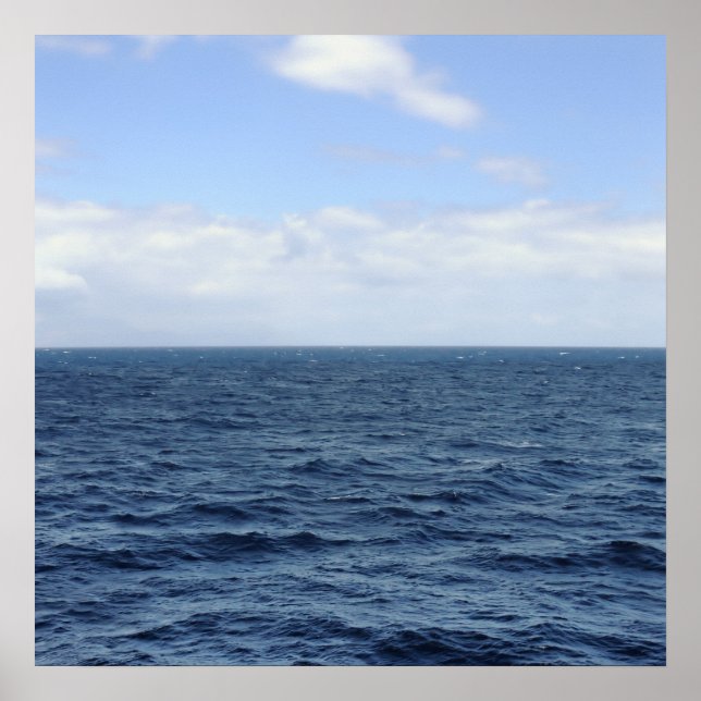 Póster poster del horizonte del mar y del cielo (Frente)