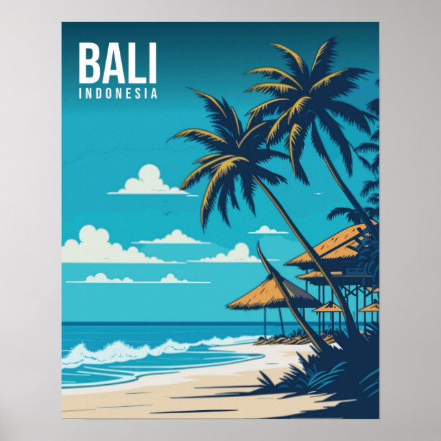 Póster Poster del Ilustracion Bali Beach (Frente)