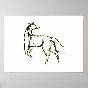 Póster Poster del ilustracion del caballo