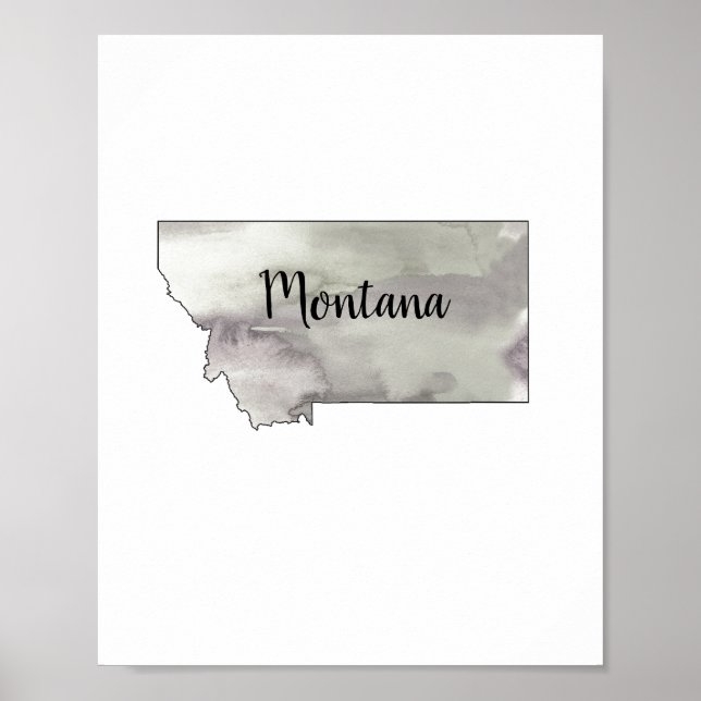 Póster Poster del Ilustracion del Estado de Montana (Frente)