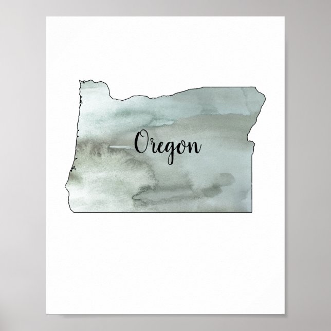 Póster Poster del Ilustracion del Estado de Oregon (Frente)