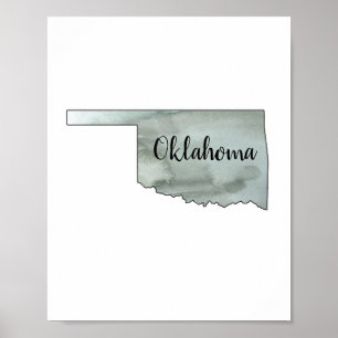 Póster Poster del Ilustracion estatal de Oklahoma