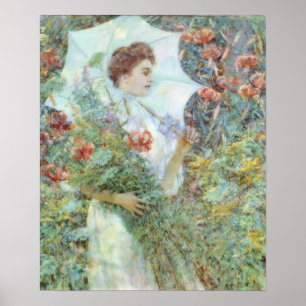 Póster Poster del Impresionismo del Parasol Blanco