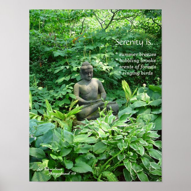 Póster Poster del Jardín de Buda de Meditación (Frente)