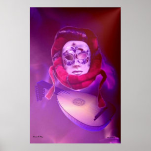 Póster Poster del jugador árabe de Oud