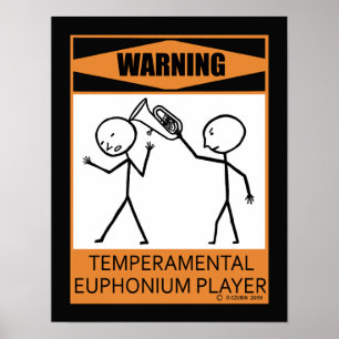 Póster Poster del jugador de eufonio de temperatura de ad