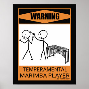 Póster Poster del jugador de marimba de temperatura de ad