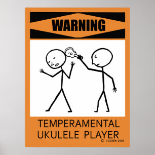Póster Poster del jugador de Ukulele temperatura de adver