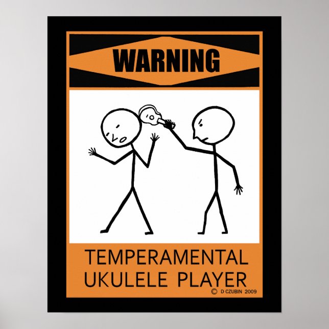 Póster Poster del jugador de Ukulele temperatura de adver (Frente)