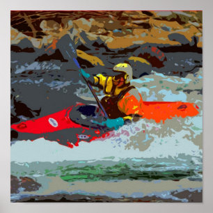 Póster Poster del kajak de Whitewater