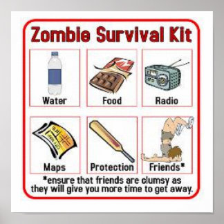 Póster Poster del kit de supervivencia para zombis