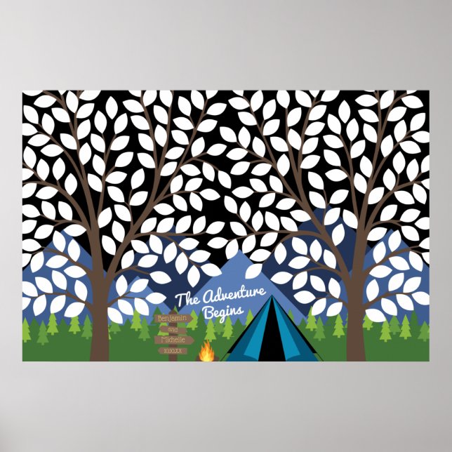 Póster Poster del libro de invitados de feliz camper - 20 (Frente)