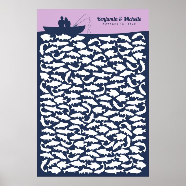 Póster Poster del libro de invitados de pesca - 150 firma (Frente)