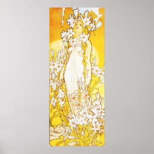 Póster Poster del lirio de Alfonso Mucha