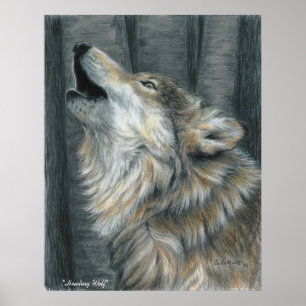 Póster Poster del lobo del grito