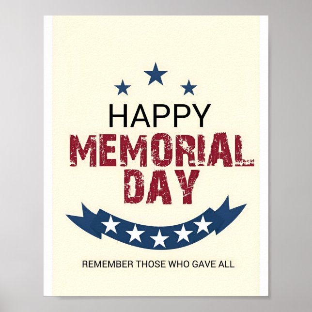 Póster Poster del logo de Memorial Day (Frente)