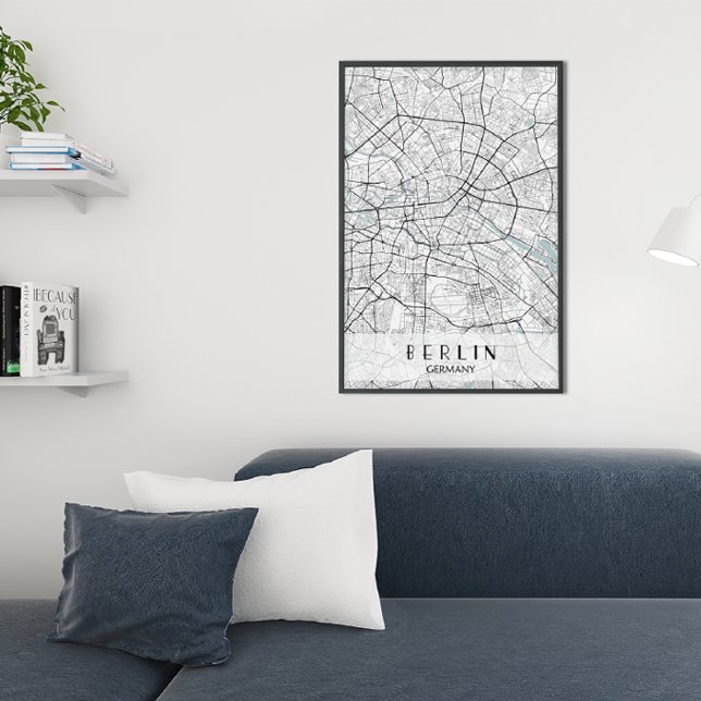 Póster Poster del mapa de Alemania de Berlín (berlin germany map)