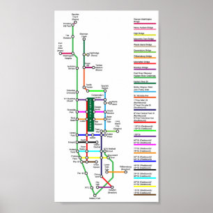 Póster Poster del Mapa de Bicicletas de Nueva York