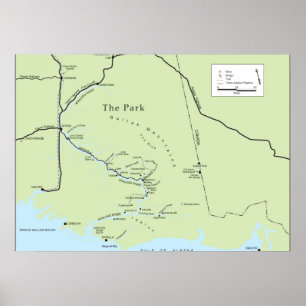 Póster Poster del mapa de estacionamiento (color)