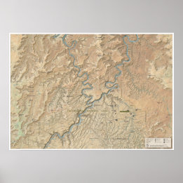 Póster Poster del mapa de Heart of Canyonlands (Utah)