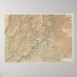 Póster Poster del mapa de Heart of Canyonlands (Utah)