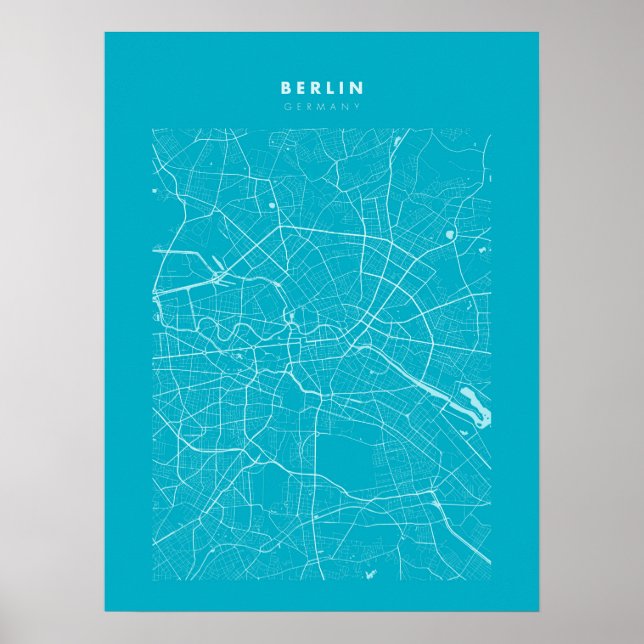 Póster Poster del Mapa de la Ciudad Azul Luz de Berlín (Frente)