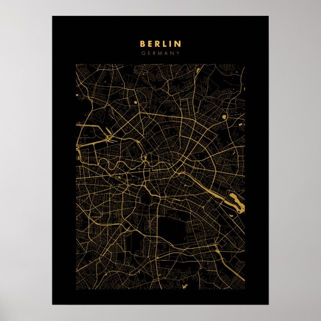 Póster Poster del Mapa de la Ciudad Oscura de Berlín (Frente)