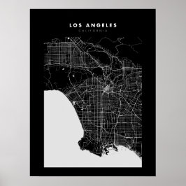 Póster Poster del Mapa de la Ciudad Oscura de Los Ángeles