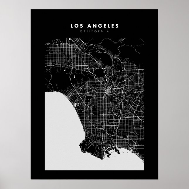 Póster Poster del Mapa de la Ciudad Oscura de Los Ángeles (Frente)