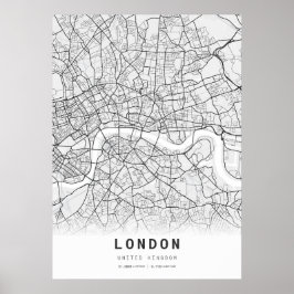Póster Poster del mapa de Londres
