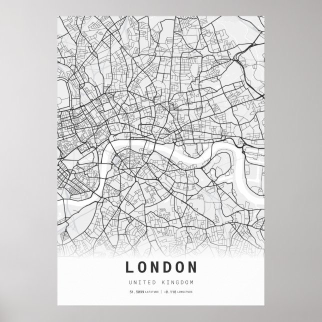 Póster Poster del mapa de Londres (Frente)