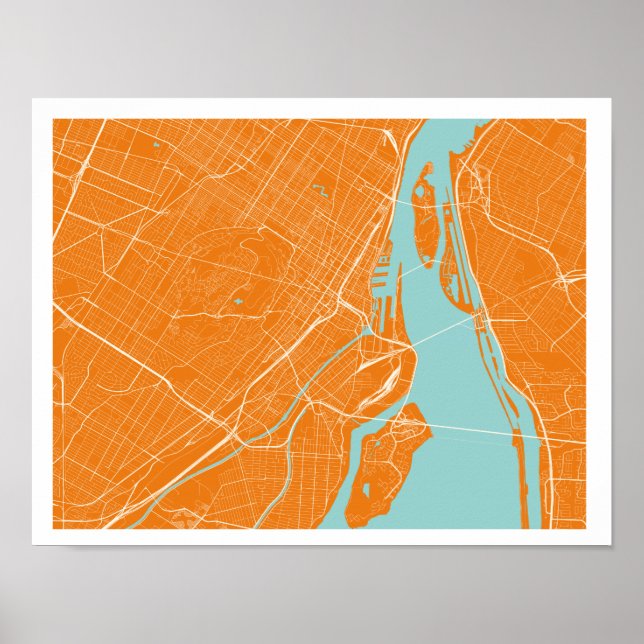 Póster Poster del Mapa de Montreal (Frente)