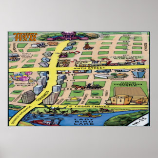 Póster Poster del Mapa de Personalizados del Centro de Au