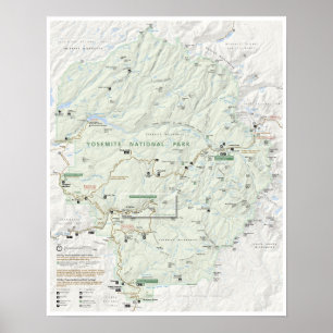 Póster Poster del mapa de Yosemite