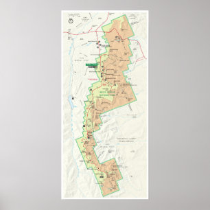 Póster Poster del mapa del barranco de Bryce
