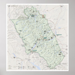 Póster Poster del mapa del glaciar (Montana)