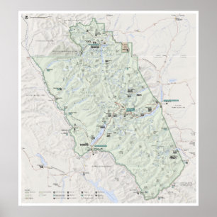 Póster Poster del mapa del glaciar (Montana)