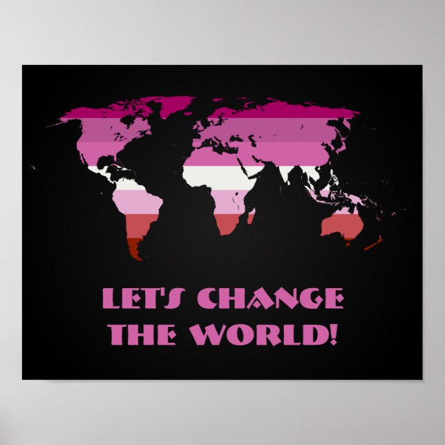 Póster Poster del mapa del mundo del orgullo lascivo (Frente)