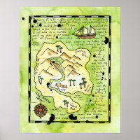 Poster del mapa del tesoro pirata de Rascals