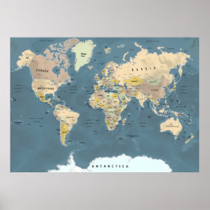 Póster Poster del Mapa Mundial