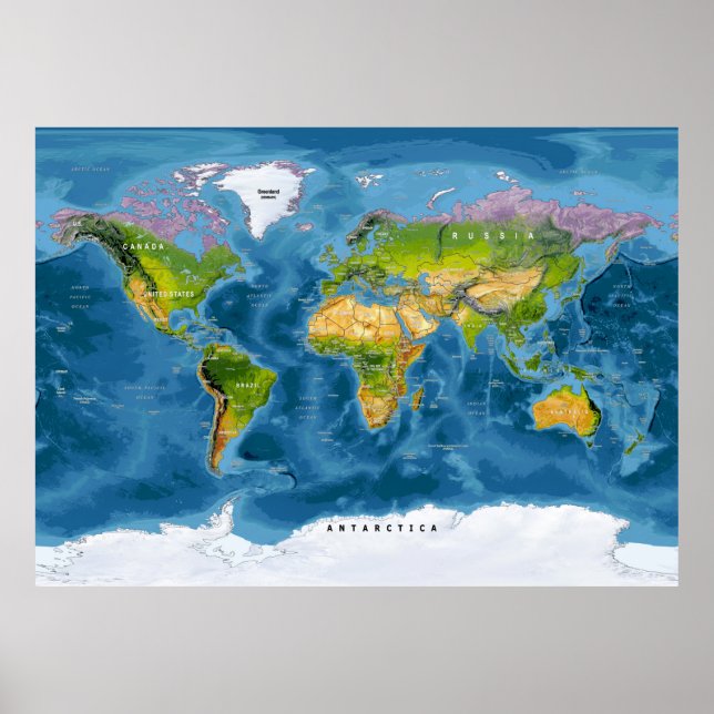 Póster Poster del Mapa Mundial (Frente)