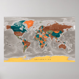 Póster Poster del Mapa Mundial
