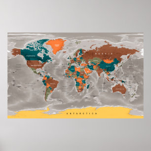 Póster Poster del Mapa Mundial