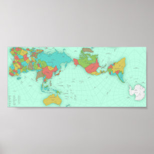 Póster Poster del mapa mundial de AuthaGraph