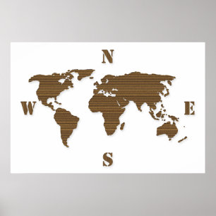 Póster Poster del Mapa Mundial de Carteles