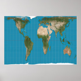Póster Poster del Mapa Mundial de Proyección Gall Peters